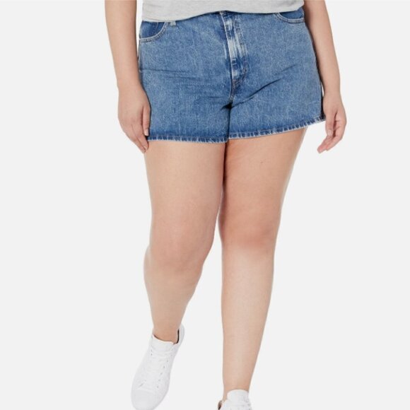 NWT Levi's Women's High Waisted Mom Shorts, Amazing-Medium Indigo - Picture 2 of 4